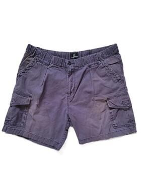 Lanesboro Men's 36"-38" Cargo Shorts Navy/Slate Blue Elastic Waist Casual